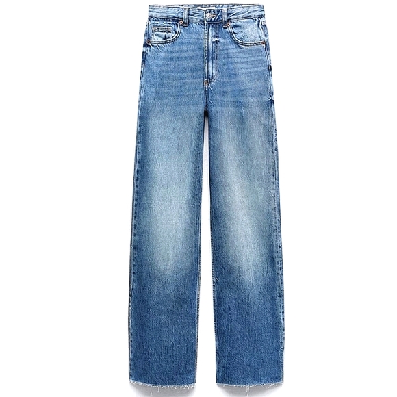 Zara Jeans High Rise Wide Leg Size 6 - Picture 2 of 13